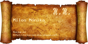 Milos Mónika névjegykártya